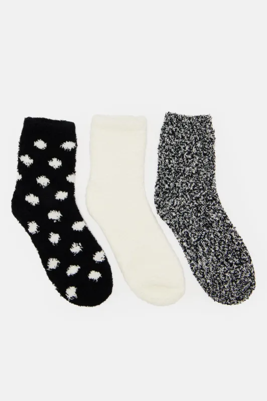 Do Not Disturb 3 Pack Socks - Black/combo sold by Fashion Nova