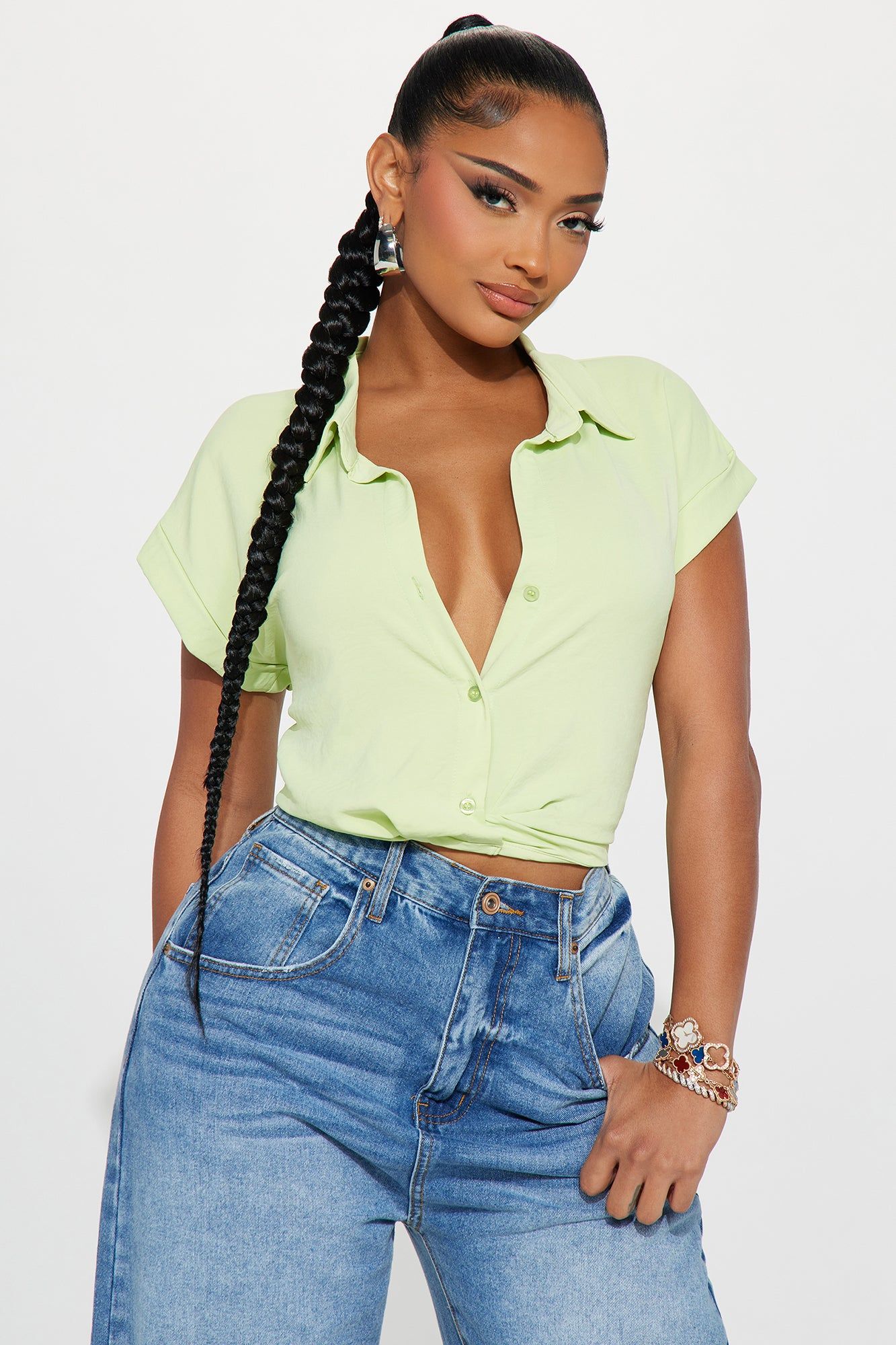 Something Light Shirt - Lime sold by Fashion Nova