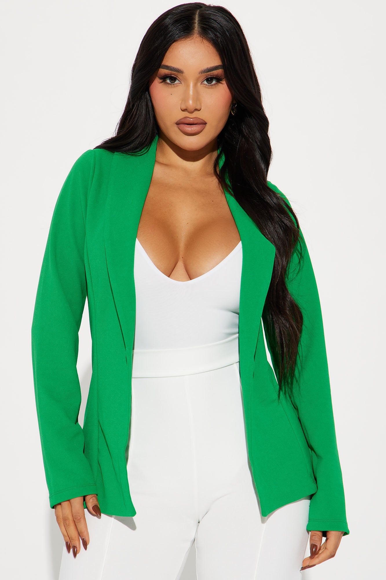 Make It Look Easy Blazer - Emerald sold by Fashion Nova