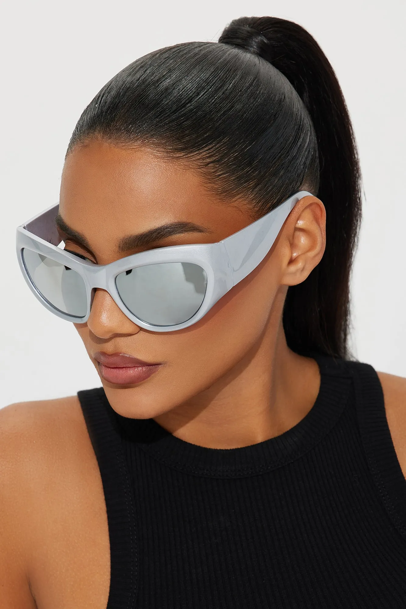 Set The Trend Sunglasses - Silver sold by Fashion Nova