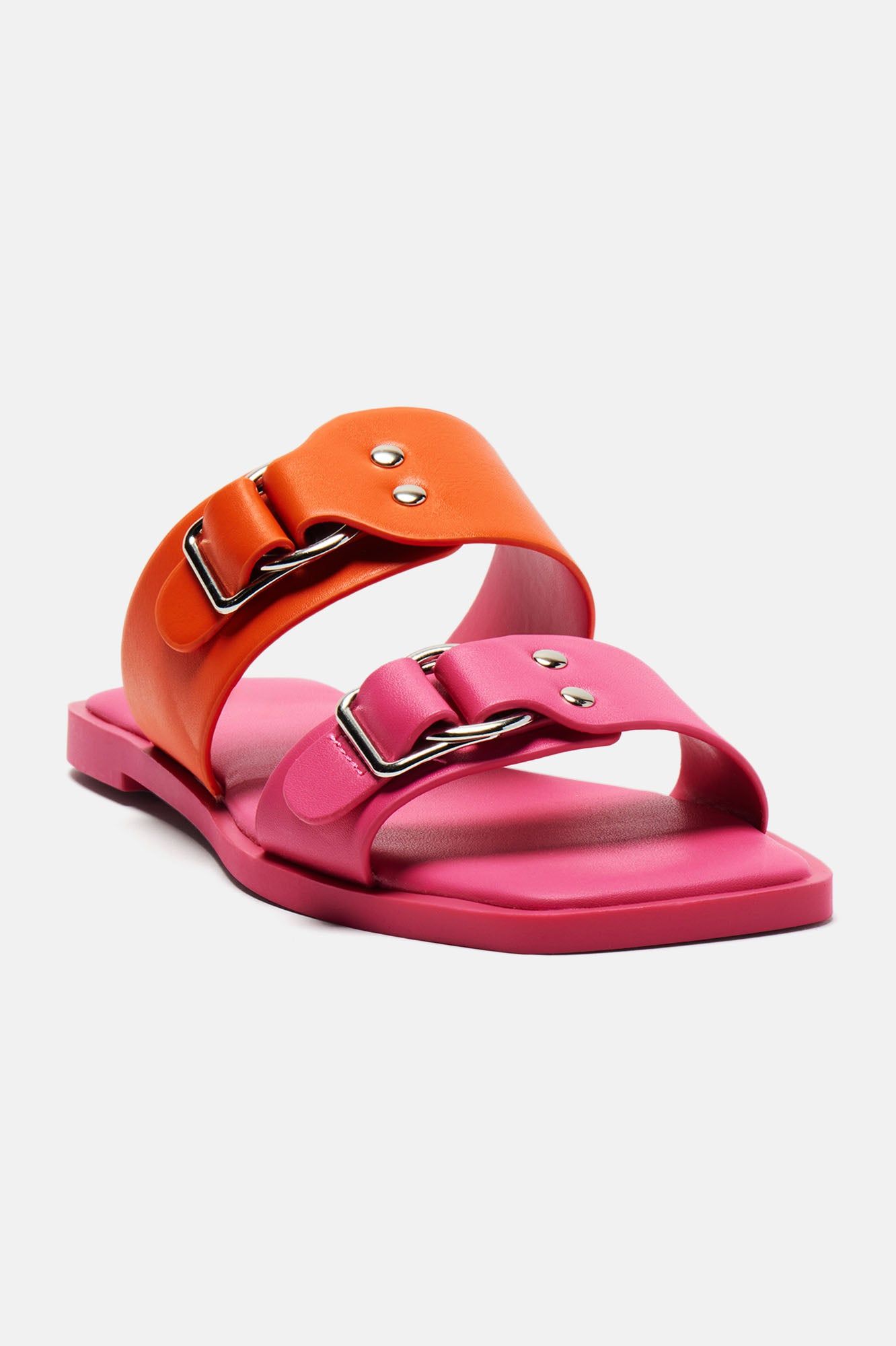 Have Fun With It Sandals - Fuchsia/combo sold by Fashion Nova