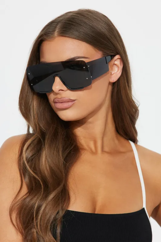Side Eyes Sunglasses - Black sold by Fashion Nova