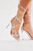 Marie Butterfly Wrap Up Heels - Silver sold by Fashion Nova