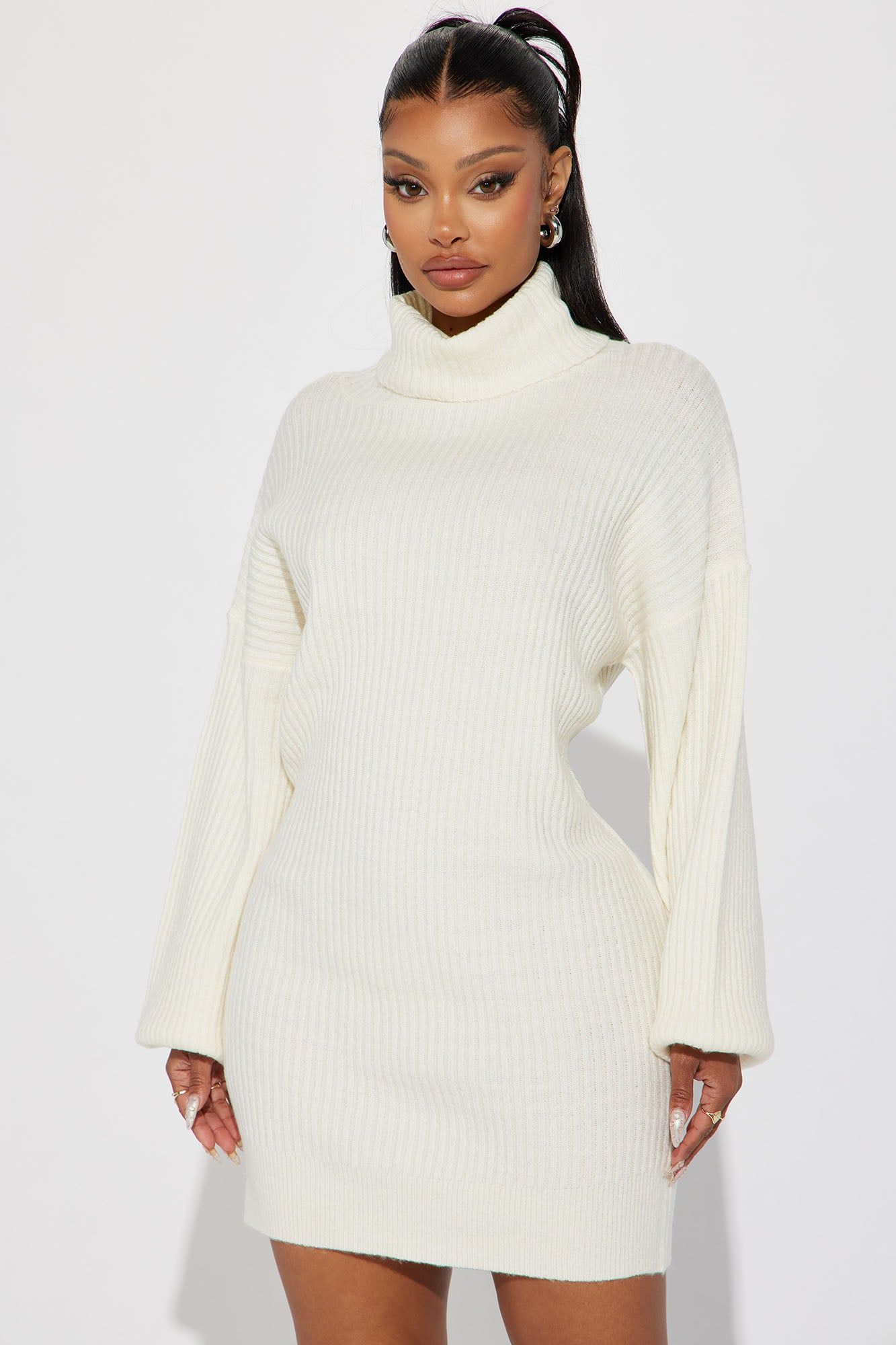 Karina Sweater Mini Dress - Cream sold by Fashion Nova