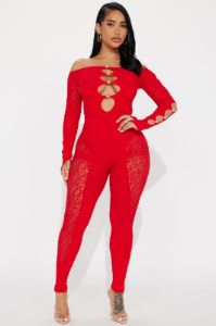 Sierra Seamless Jumpsuit - Red sold by Fashion Nova