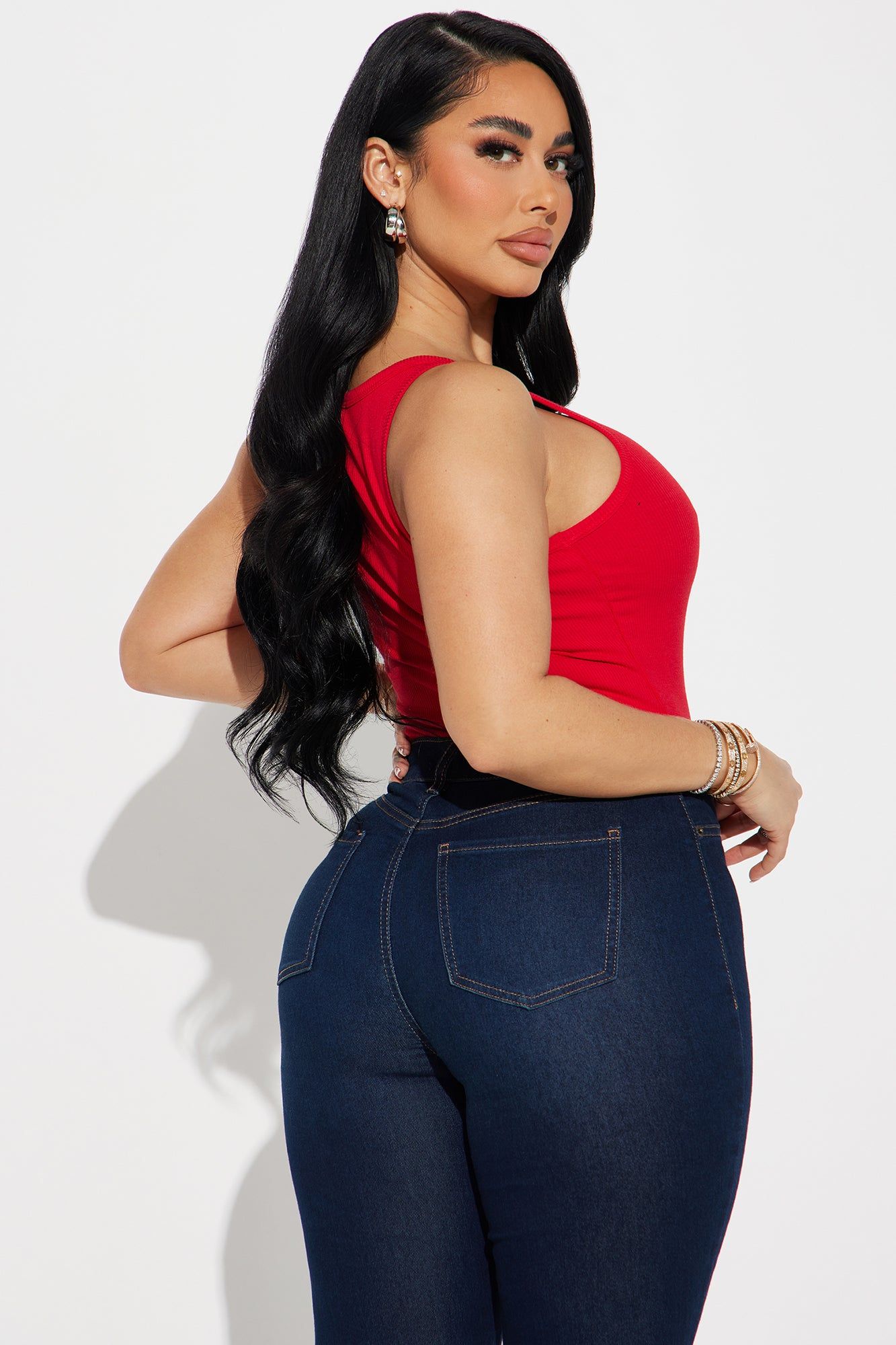 Desiree Scoop Neck Bodysuit - Red sold by Fashion Nova product image thumbnail 4