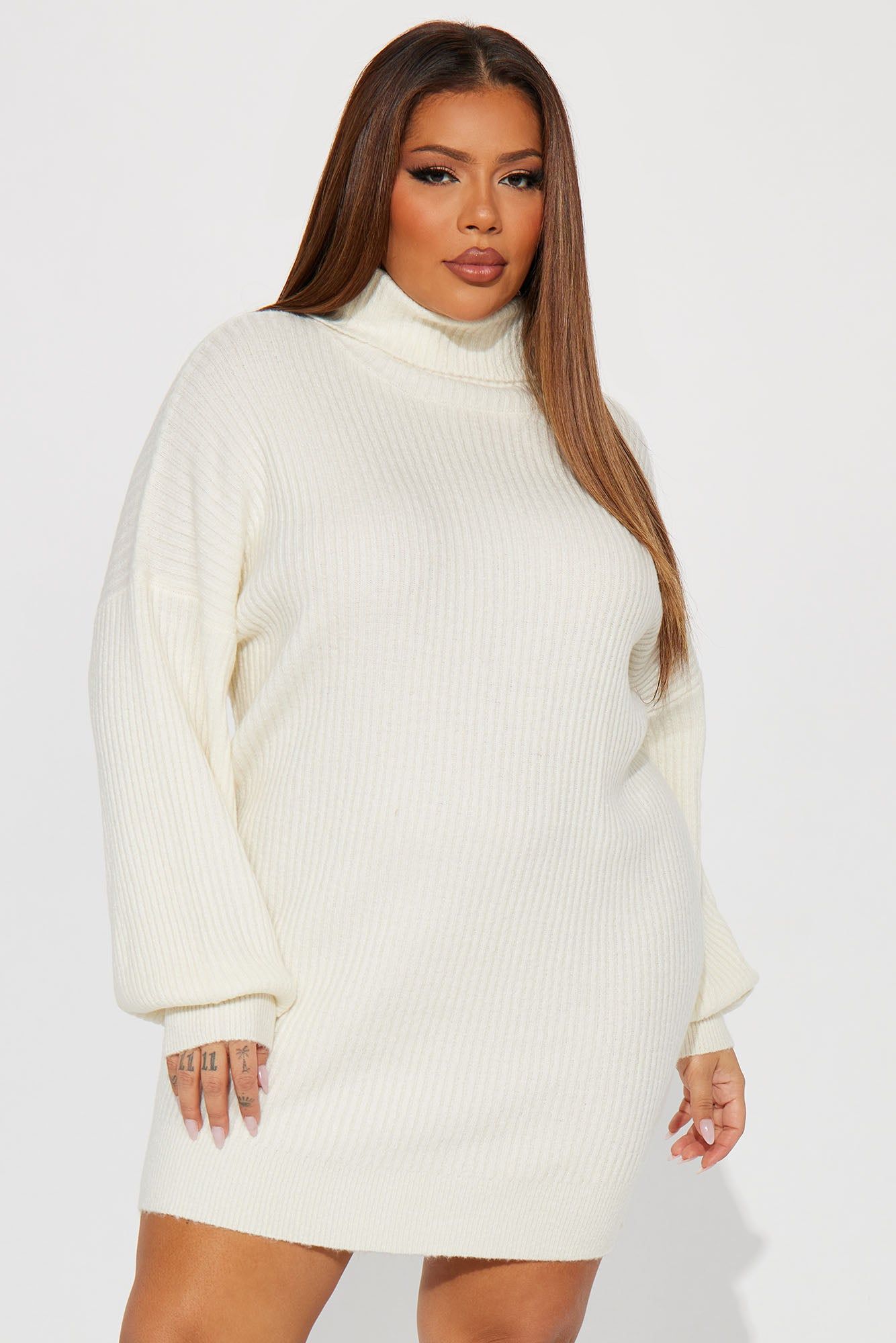 Karina Sweater Mini Dress - Cream sold by Fashion Nova product image thumbnail 4