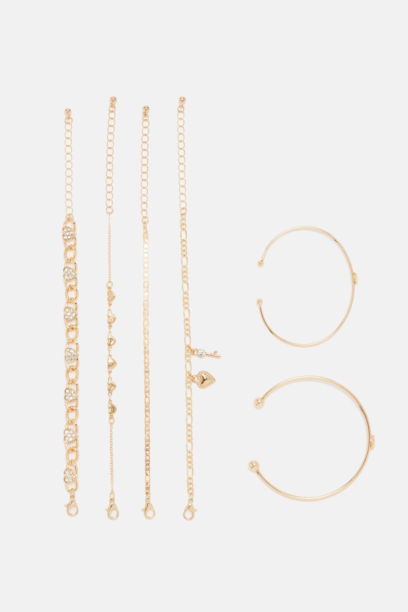 Shining With Positivity 6 Piece Bracelet Set - Gold sold by Fashion Nova product image thumbnail 3