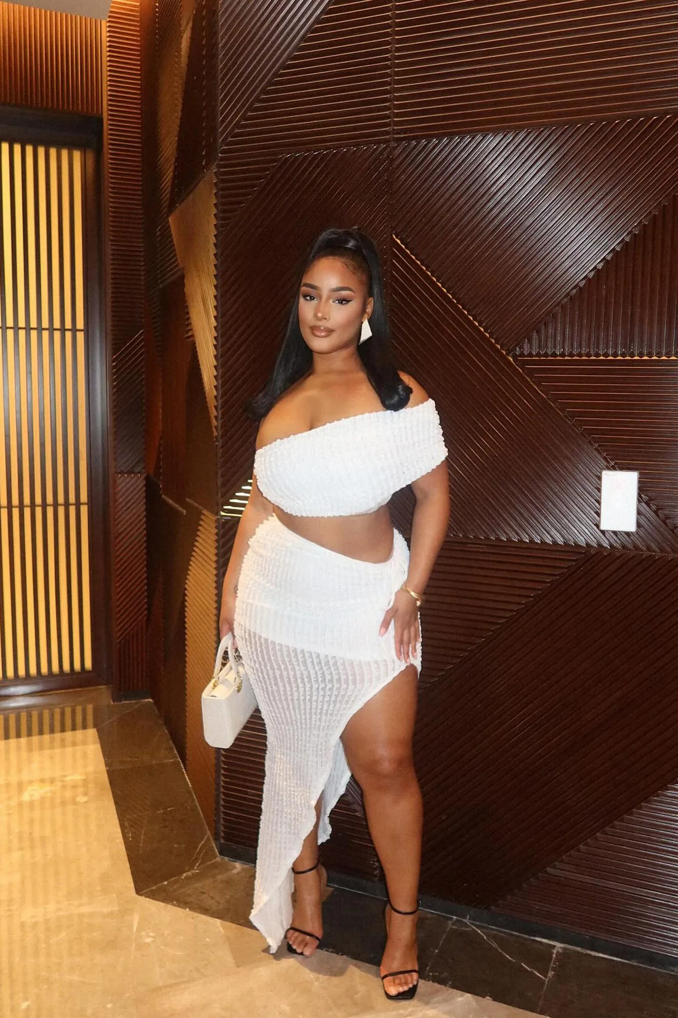 Angelic One Shoulder Midi Skirt Set - Ivory sold by Fashion Nova product image thumbnail 4