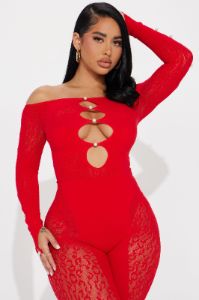 Sierra Seamless Jumpsuit - Red sold by Fashion Nova