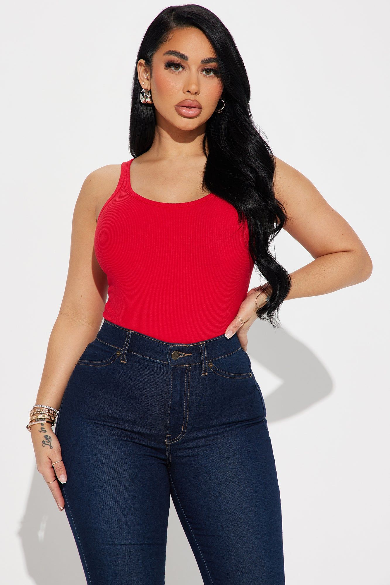 Desiree Scoop Neck Bodysuit - Red sold by Fashion Nova product image thumbnail 3