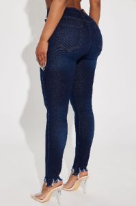 Can't Bring Me Down Stretch Skinny Jeans - Dark Wash sold by Fashion Nova