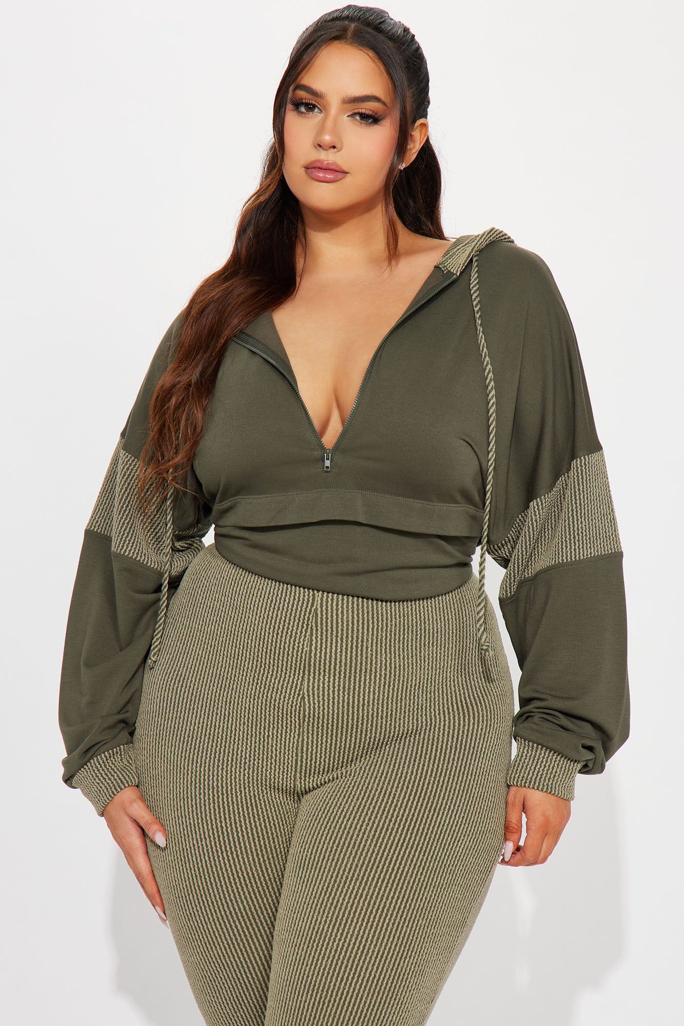 Off The Stage Hoodie Jumpsuit - Olive sold by Fashion Nova product image thumbnail 6
