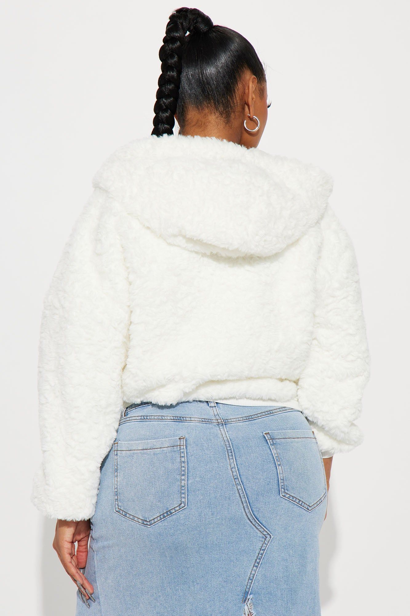 Bring In The Cold Faux Fur Jacket - White sold by Fashion Nova product image thumbnail 3