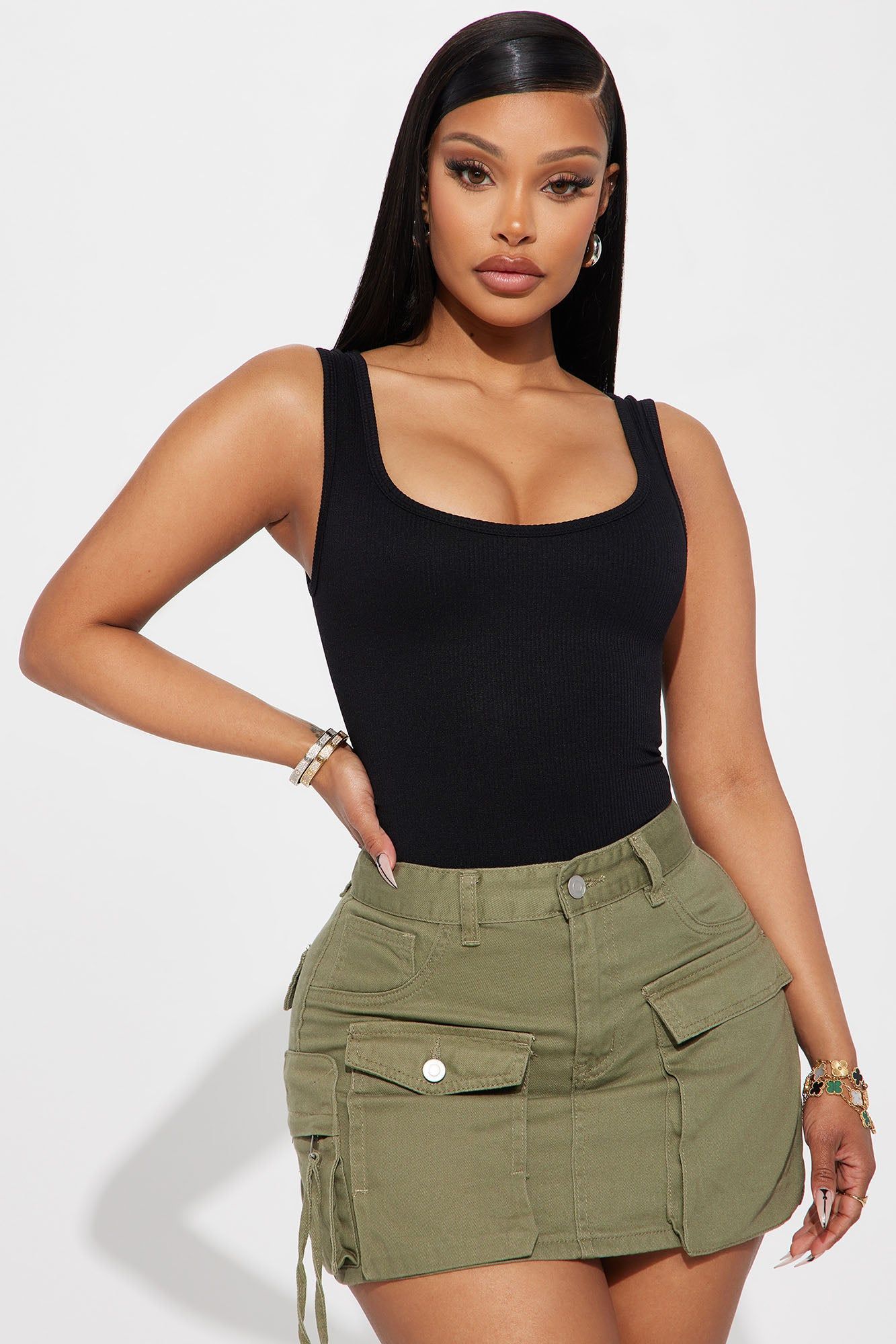 Natalie Ribbed Seamless Bodysuit - Black sold by Fashion Nova product image thumbnail 3