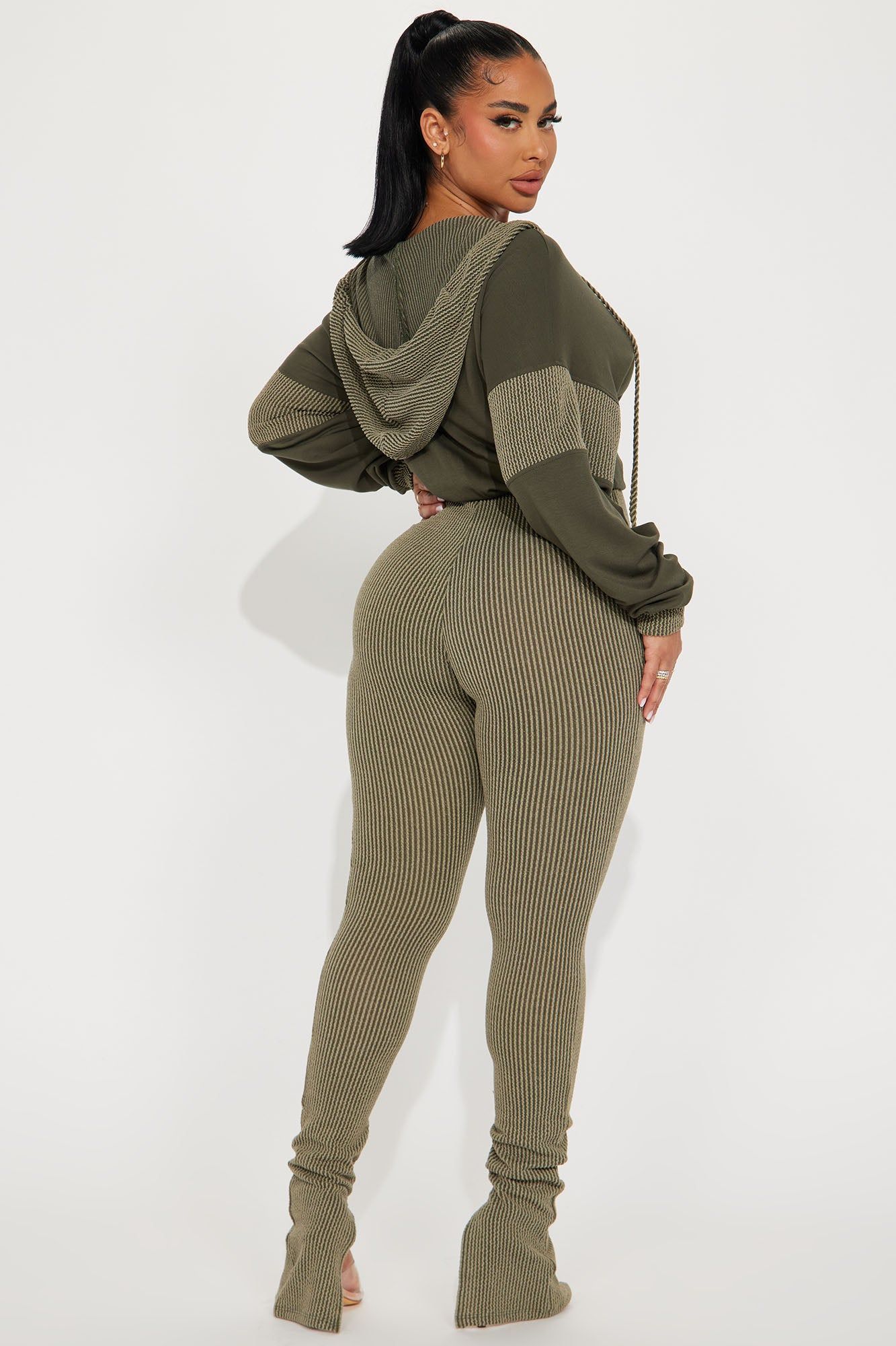 Off The Stage Hoodie Jumpsuit - Olive sold by Fashion Nova product image thumbnail 4