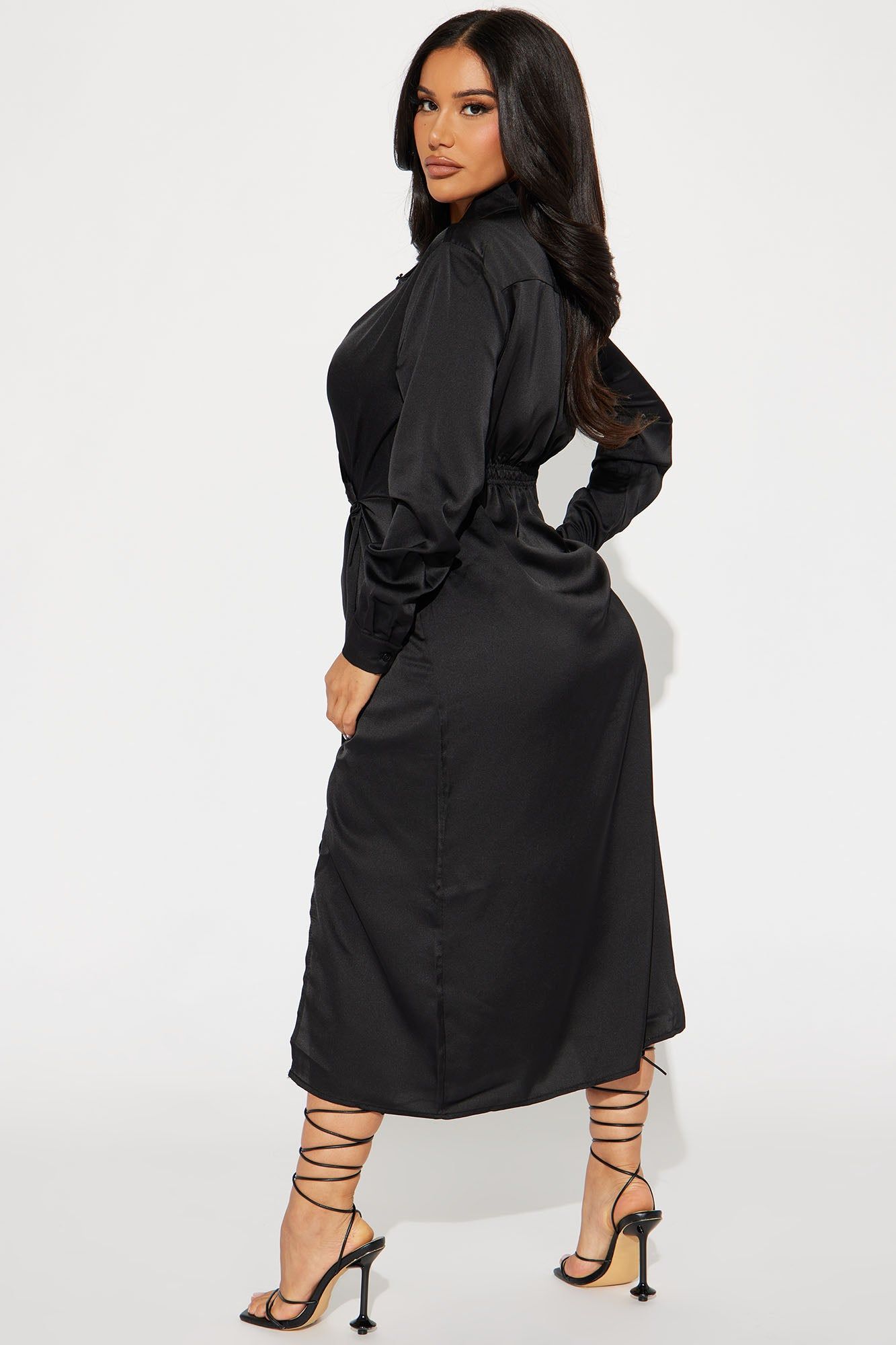 Isabella Satin Midi Dress - Black sold by Fashion Nova product image thumbnail 3