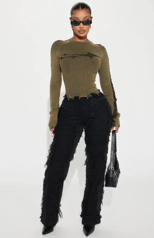 She's That Girl Distressed Pant - Black sold by Fashion Nova