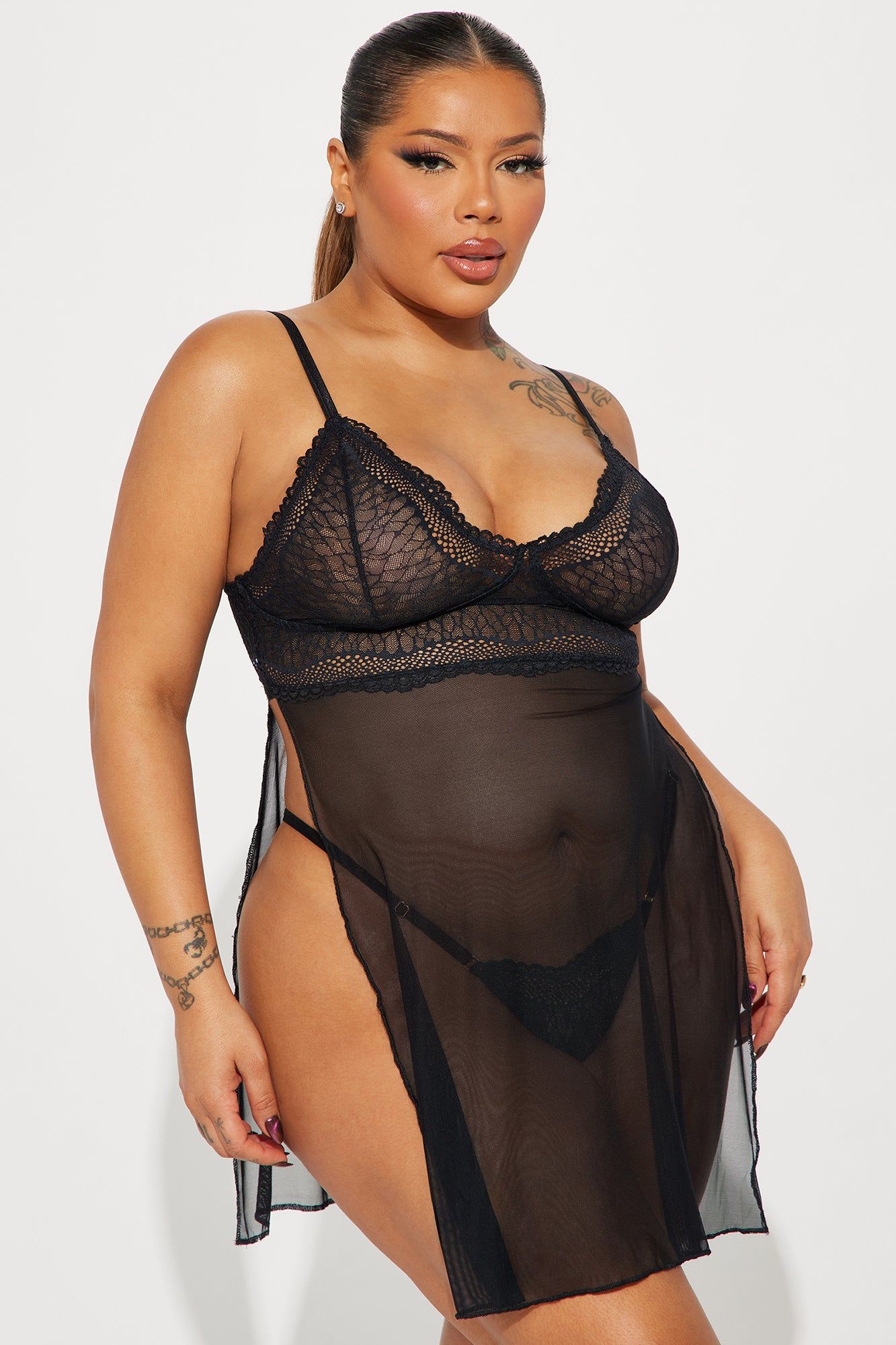 Caught In A Haze Babydoll - Black sold by Fashion Nova product image thumbnail 4
