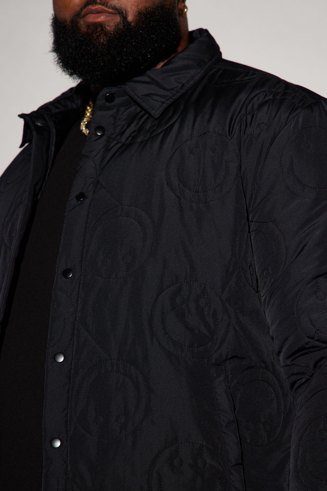 Smiley Quilted Nylon Shacket - Black sold by Fashion Nova product image thumbnail 7