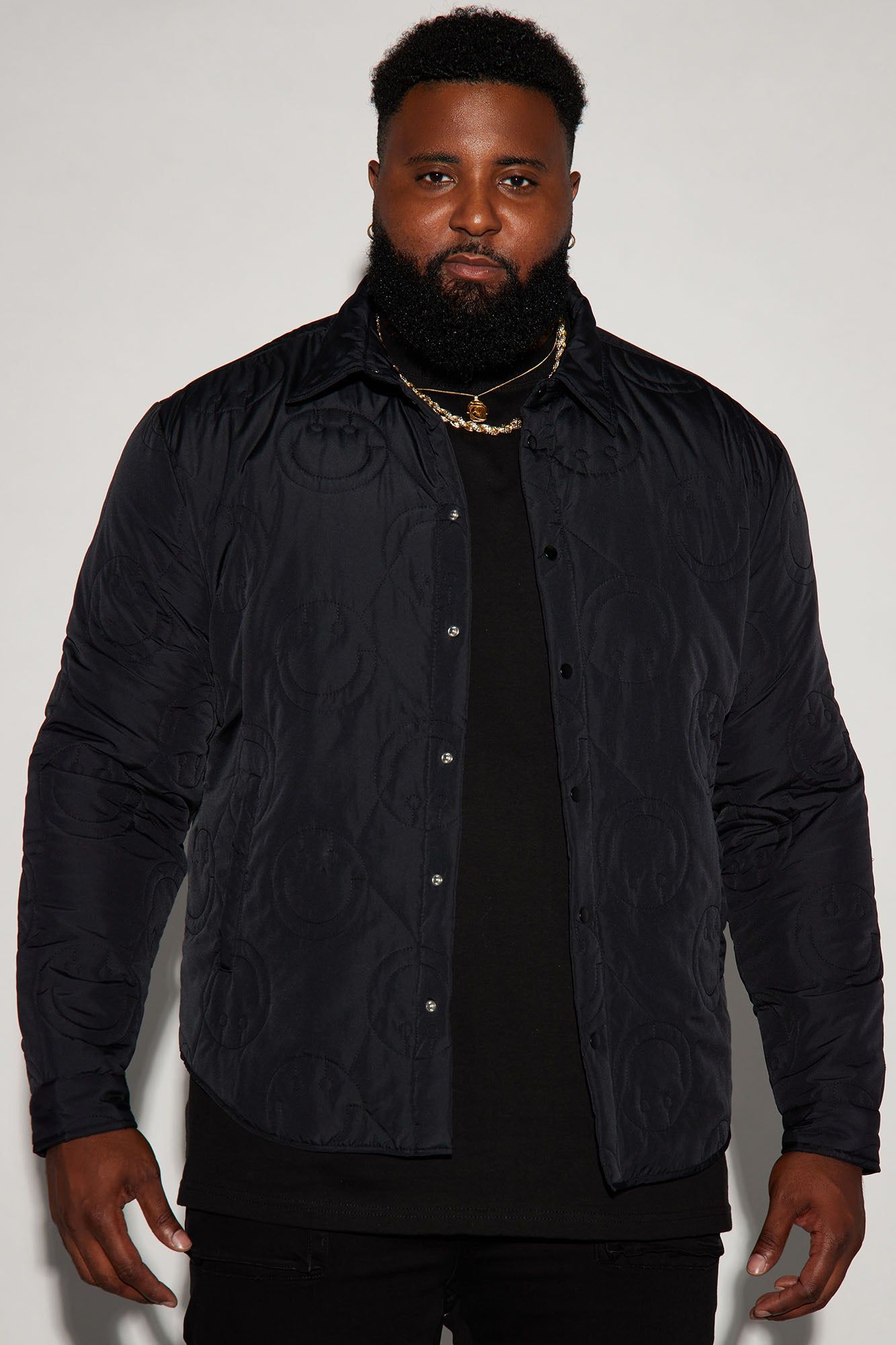 Smiley Quilted Nylon Shacket - Black sold by Fashion Nova product image thumbnail 2