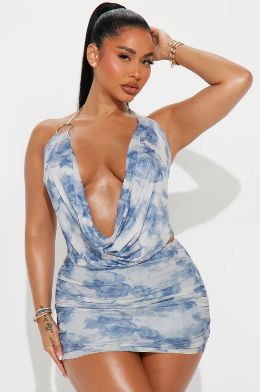 Amy Mesh Skirt Set - Blue/combo sold by Fashion Nova