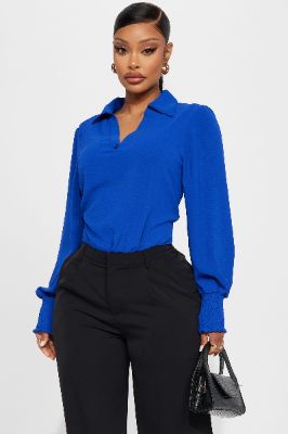 Enid Blouse Top - Royal sold by Fashion Nova