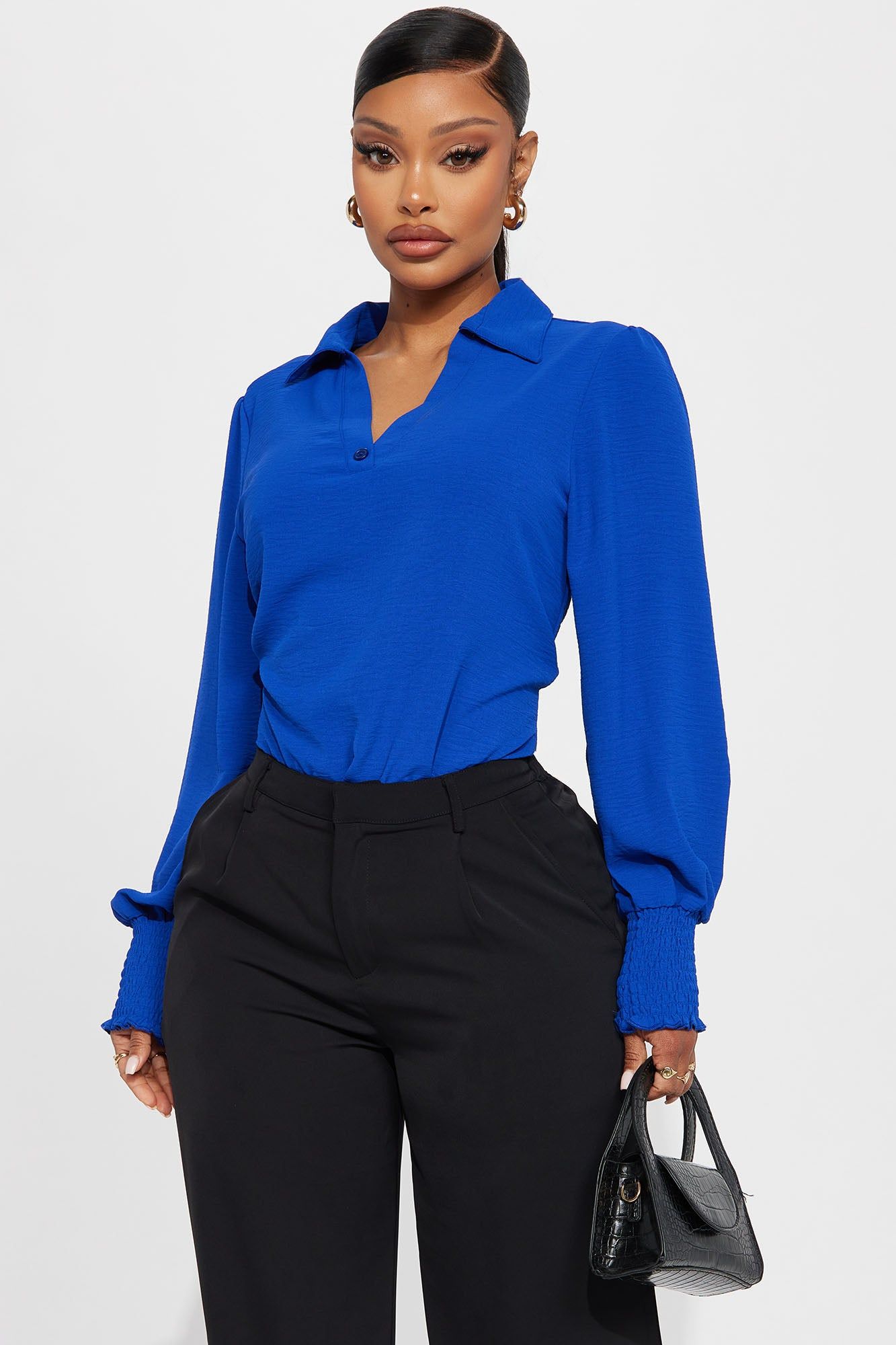 Enid Blouse Top - Royal sold by Fashion Nova