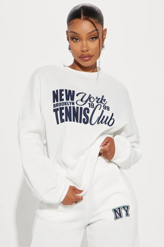 New York Tennis Social Club Sweatshirt - White sold by Fashion Nova