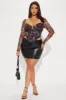 Scarlet Leopard Mesh Corset Top - Brown/combo sold by Fashion Nova
