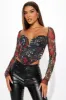 Scarlet Leopard Mesh Corset Top - Brown/combo sold by Fashion Nova
