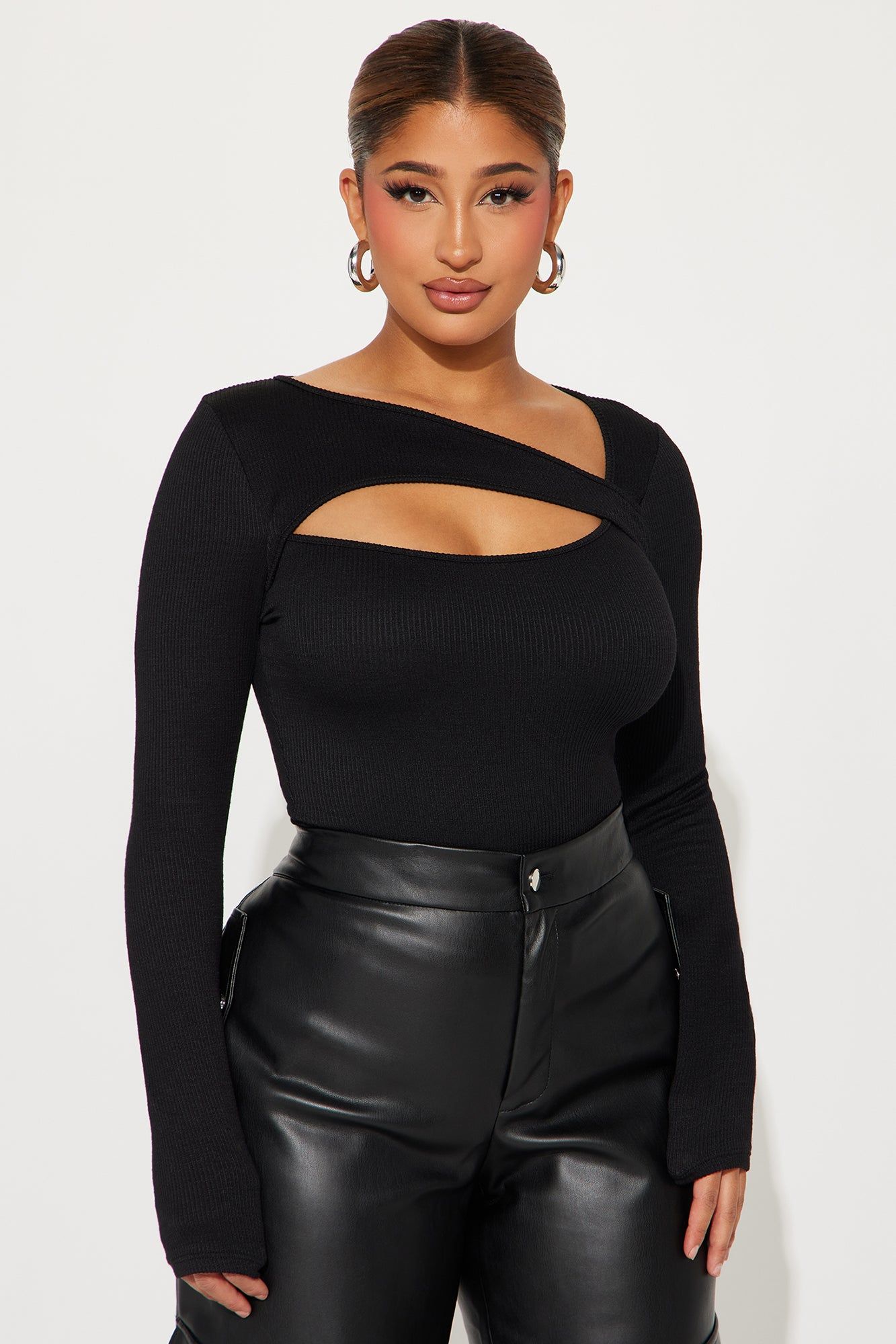 Say It Right Cut Out Top - Black sold by Fashion Nova
