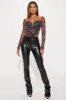 Scarlet Leopard Mesh Corset Top - Brown/combo sold by Fashion Nova