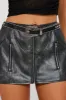 Madison Foil Faux Leather Micro Mini Skirt - Black sold by Fashion Nova