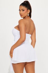 Worth The Risk Mesh Romper - White sold by Fashion Nova