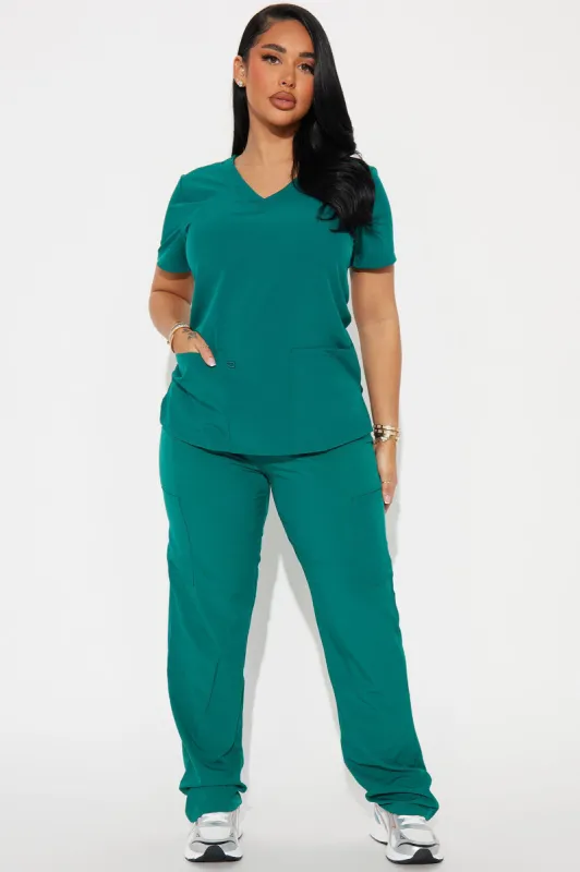 Working Overtime 4FLEX Uniform Scrub Top - Hunter sold by Fashion Nova