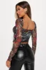 Scarlet Leopard Mesh Corset Top - Brown/combo sold by Fashion Nova