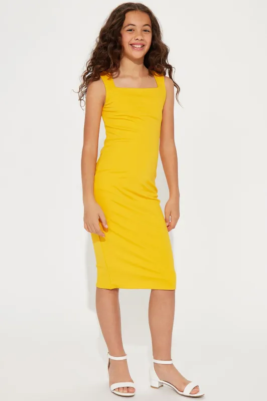 Mini Colette Double Lined Midi Dress - Orange sold by Fashion Nova