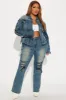 Make It Complicated Lace Up Straight Leg Jeans - Vintage Wash sold by Fashion Nova