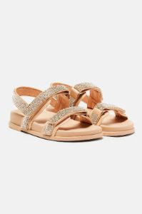 Sarabeth Embellished Flat Sandals - Nude sold by Fashion Nova
