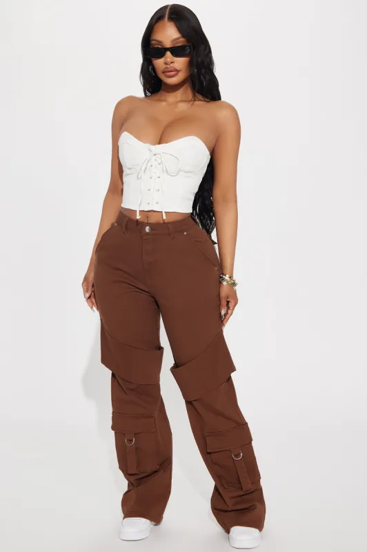 Ride 'Em Cowboy Cargo Pant - Chocolate sold by Fashion Nova