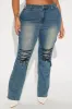 Make It Complicated Lace Up Straight Leg Jeans - Vintage Wash sold by Fashion Nova