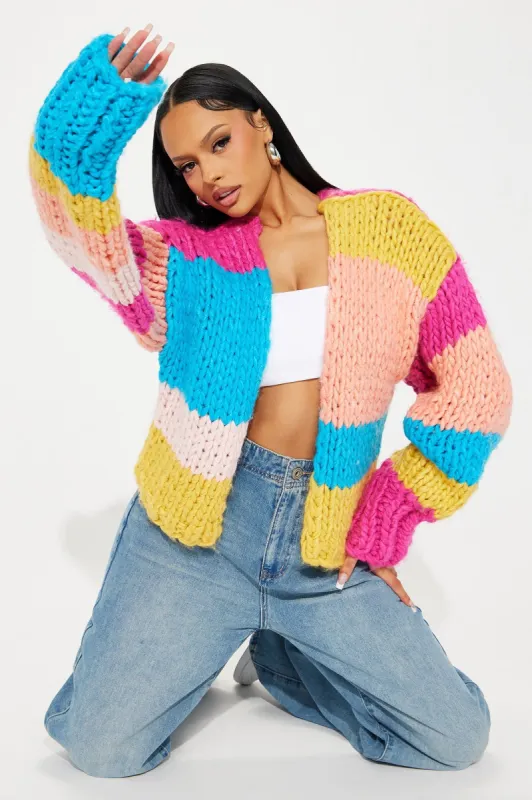 Phoebe Chunky Knit Cardigan - Multi Color sold by Fashion Nova