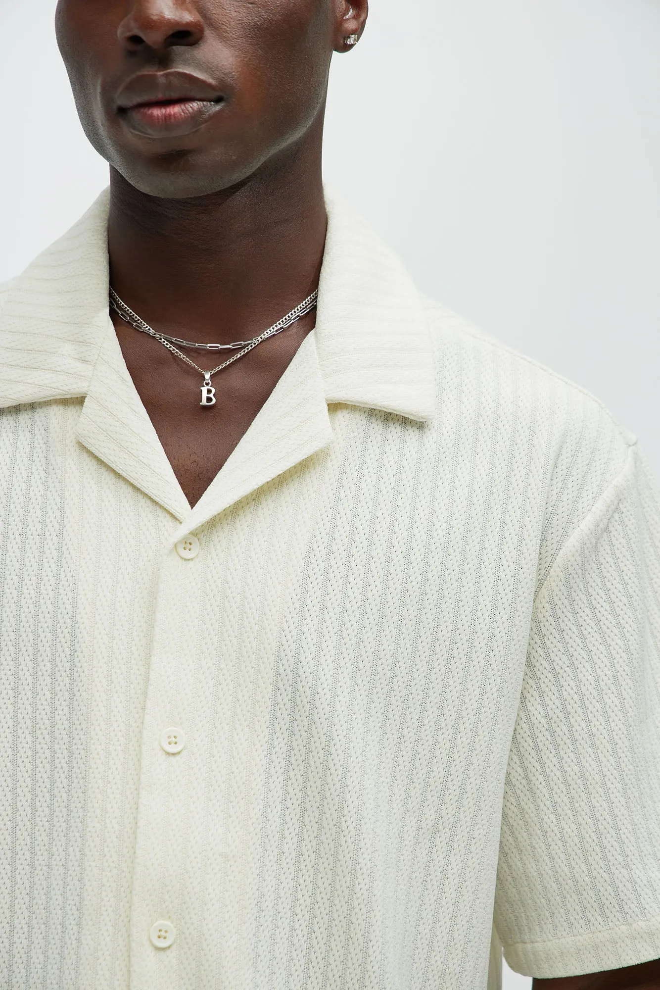 Easton Textured Shirt - Off White sold by Fashion Nova product image thumbnail 3