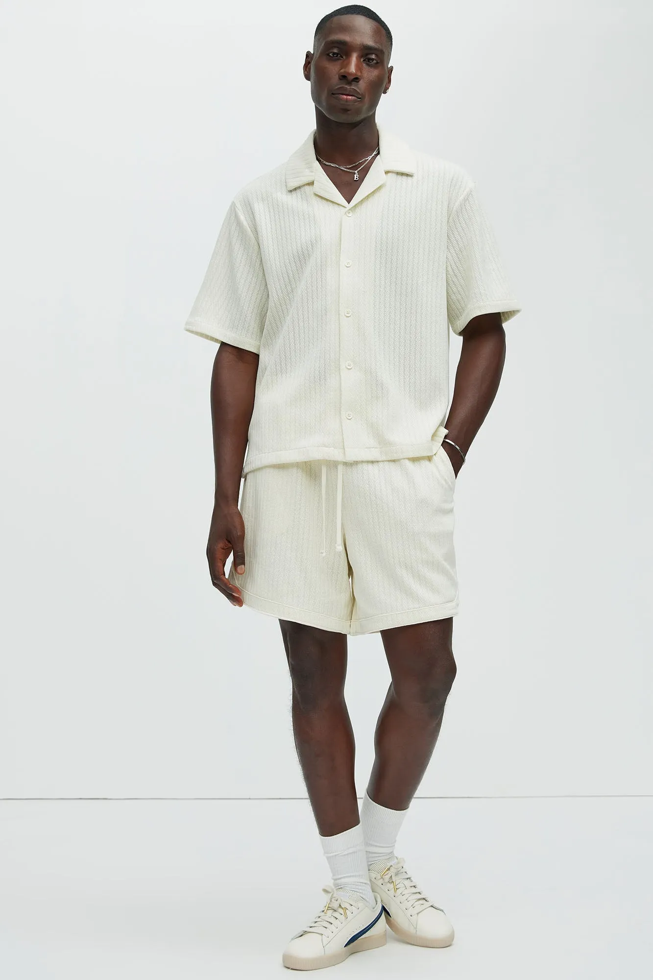 Easton Textured Shirt - Off White sold by Fashion Nova product image thumbnail 2