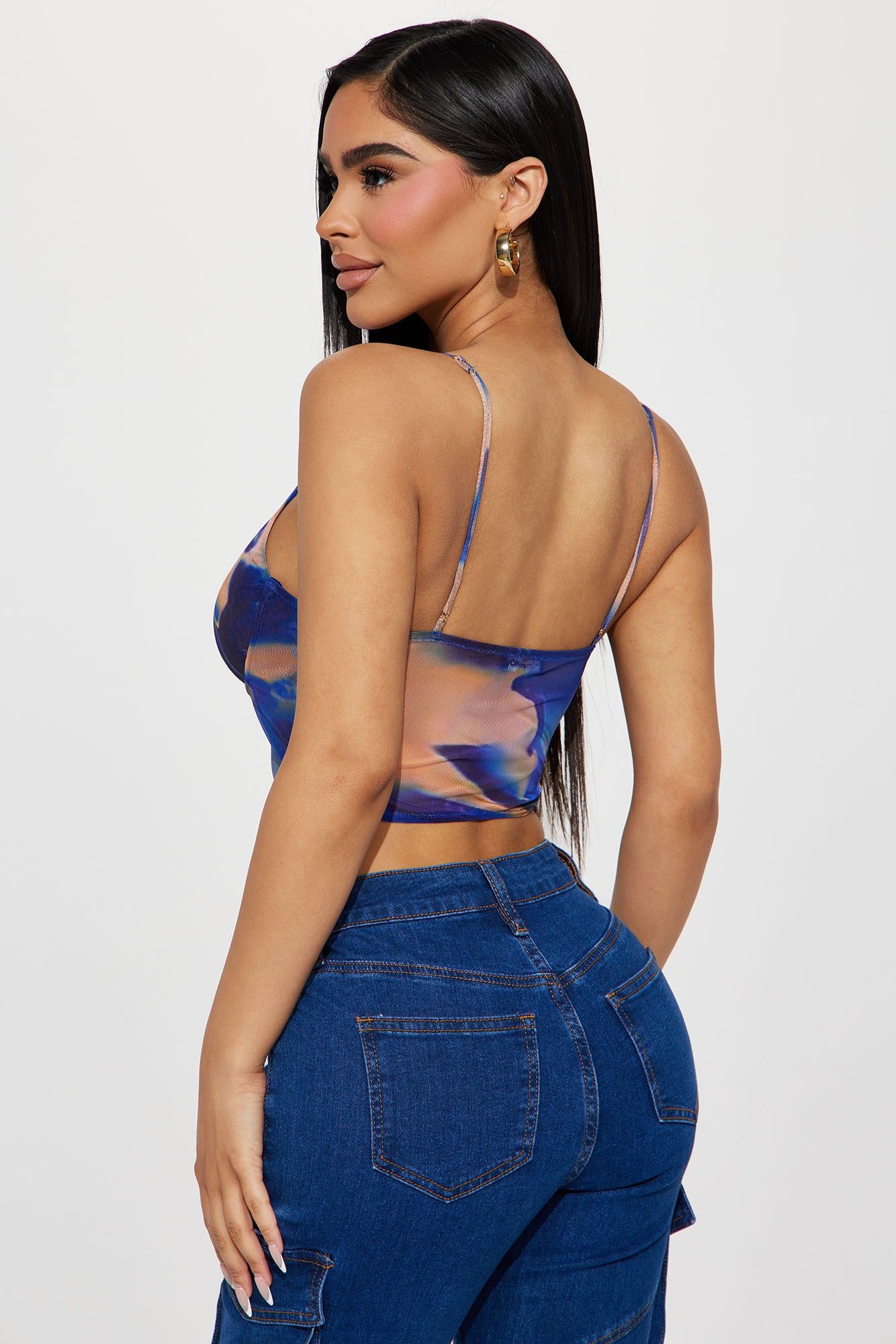 Amelia Printed Corset Top - Royal/combo sold by Fashion Nova product image thumbnail 3