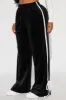 She's A Softie Velour Track Pant - Black/White sold by Fashion Nova