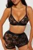 Lowkey Sexy Triangle Bralette Boxer 2 Piece Set - Black sold by Fashion Nova