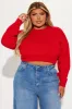 Malibu Nights Cropped Sweater - Red sold by Fashion Nova