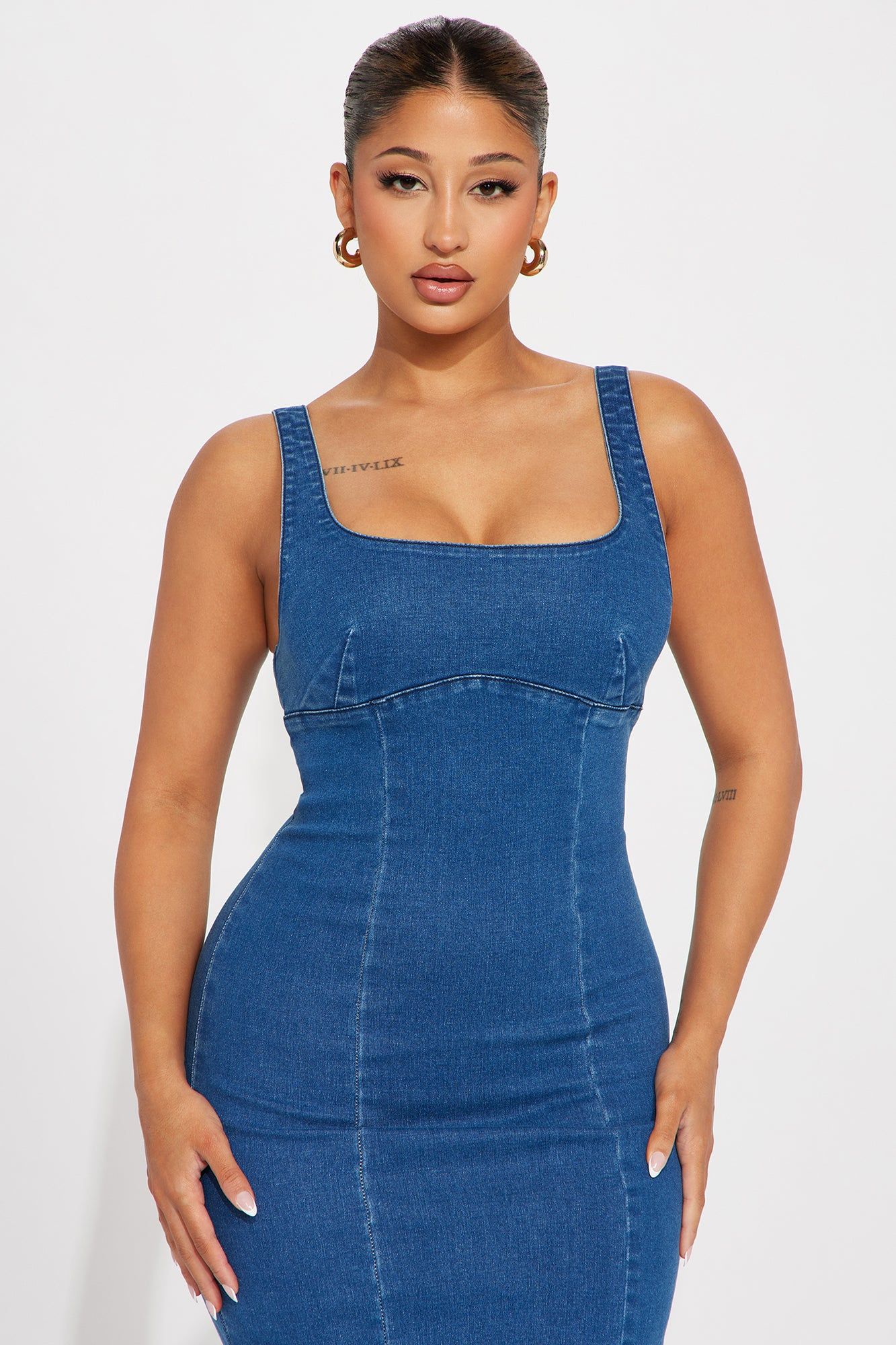 Angelina Denim Midi Dress - Denim sold by Fashion Nova product image thumbnail 2